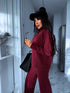 Knitted set "AUTUMN E5389" - BURGUNDY PRE-ORDER
