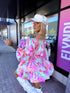 "SPRING BEAUTY" shorts suit + belt - multicolored tones