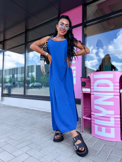 "LĪGO" kleita ar sakrustotām lencēm - royal blue