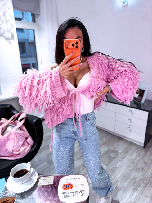 Adīta jaka "SPECIAL ONE 31127" - maigi rozā