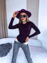 Long Sleeve Bodysuit "BASIC" - EGGPLANT PURPLE