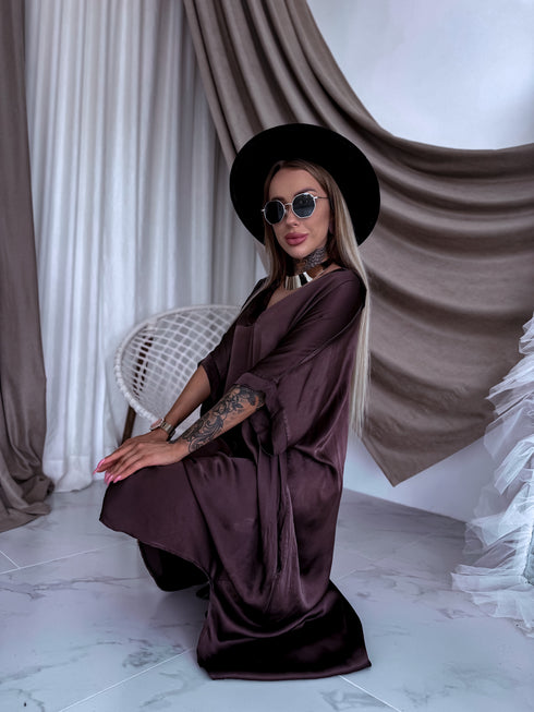 Вискозное платье "CASINO 05" - шоколадное