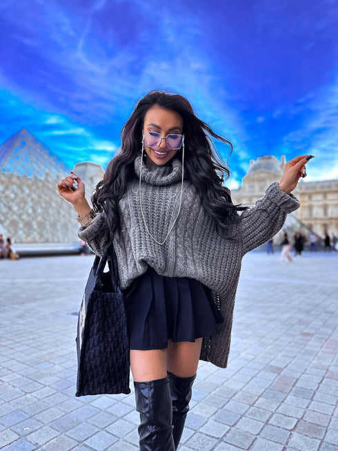 ELYNDI extended wool sweater - CHOCO