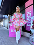"SPRING BEAUTY" shorts suit + belt - multicolored tones