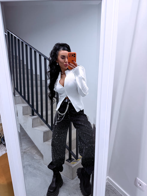 Knitted jacket "JINGLE BELLS A13194" - WHITE