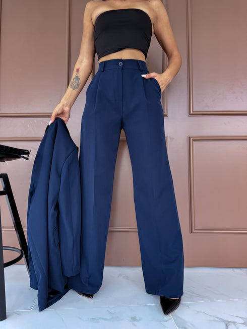 Fabric pants "LAST KISS" - DARK BLUE