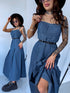 Kleita ar korsetes augšdaļu "INDIGO DENIM" - zila