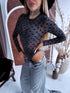 GREY, dot mesh bodysuit