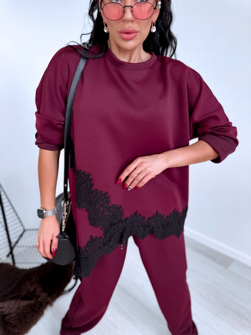 Komplekts "CONTRAST LACE" 25036 - BORDO