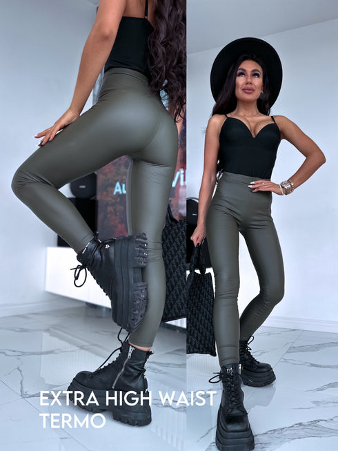 Imitation leather leggings "SEPTEMBER LEVEL UP" - HAKI