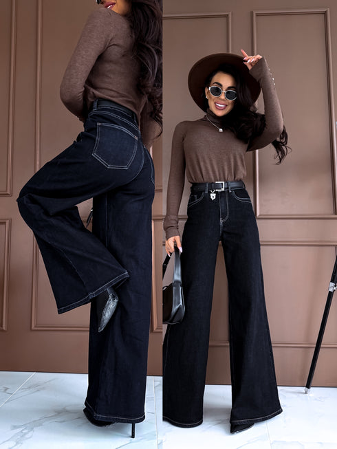 Tumši zilas PLATĀS džinsa bikses "LOOKS" 8425