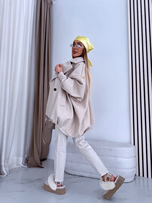 OVERSIZE mētelis "SNOWBALL 251174" - GAIŠI BĒŠS