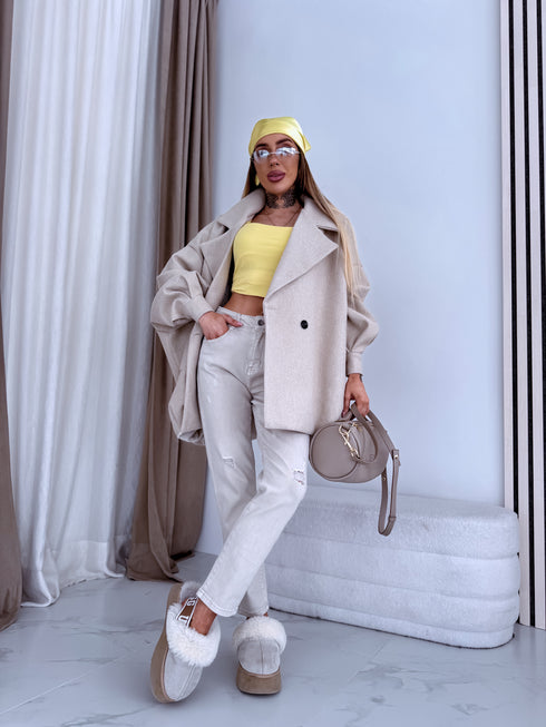 OVERSIZE mētelis "SNOWBALL 251174" - GAIŠI BĒŠS