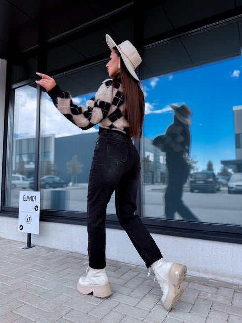 GRAPHITE GRAY mom fit jeans "THROWBACK" HM329-8