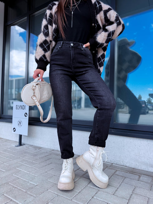 GRAPHITE GRAY mom fit jeans "THROWBACK" HM329-8