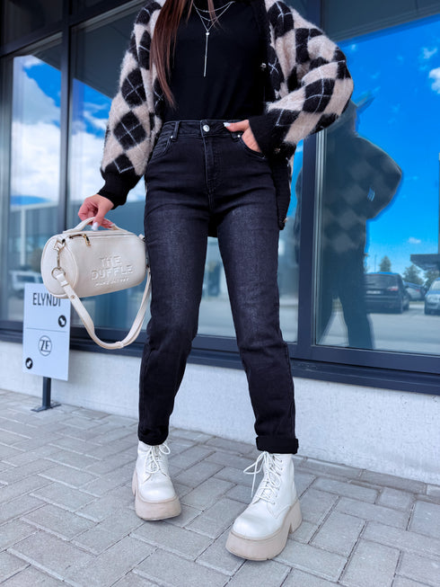 GRAPHITE GRAY mom fit jeans "THROWBACK" HM329-8