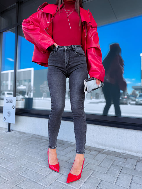 Jeans with push-up "PERFECT" T5355-7 - DARK GRAY