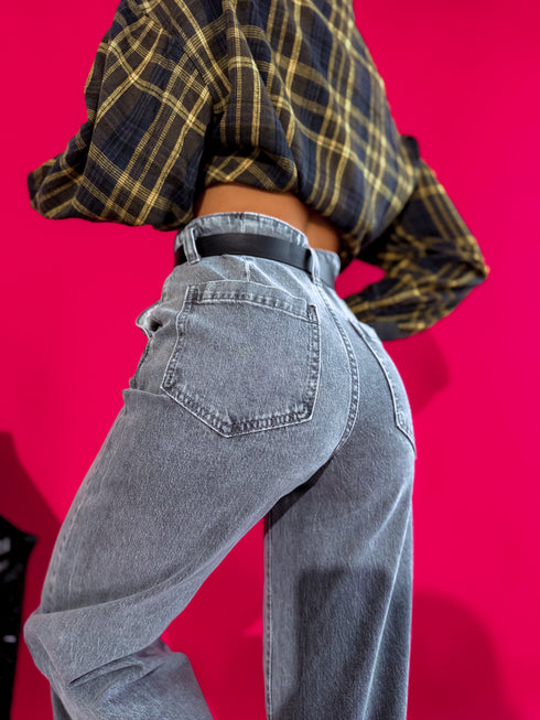 Džinsa bikses "GREY CHARCOAL" T358-3 + josta