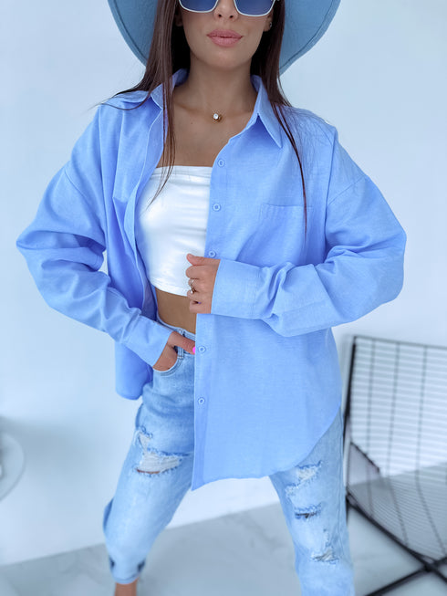 Shirt "COTTON" H8062 - LIGHT BLUE