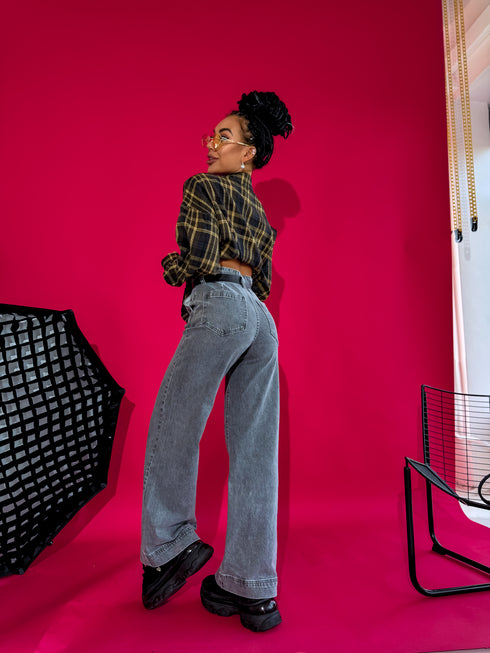 Džinsa bikses "GREY CHARCOAL" T358-3 + josta