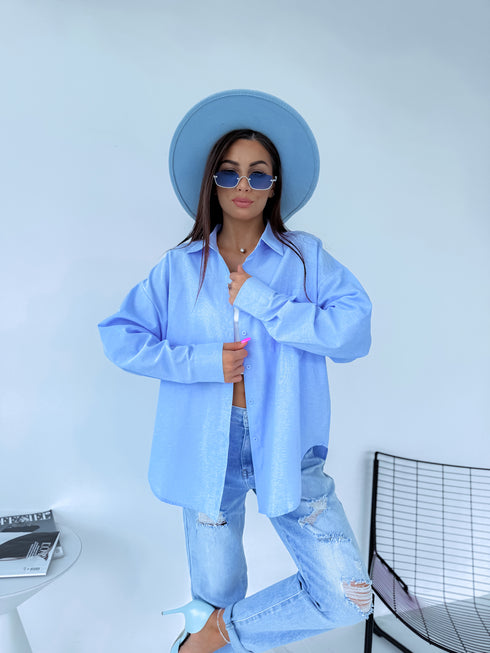 Shirt "COTTON" H8062 - LIGHT BLUE