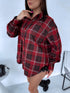 Checked shirt "CROSS LINE" 9706 - BORDEAUX