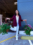 Burgundy, ONE SIZE jacket + burgundy top