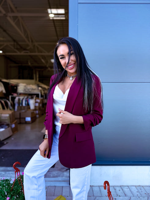 Burgundy, ONE SIZE jacket + burgundy top
