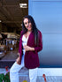 Burgundy, ONE SIZE jacket + burgundy top