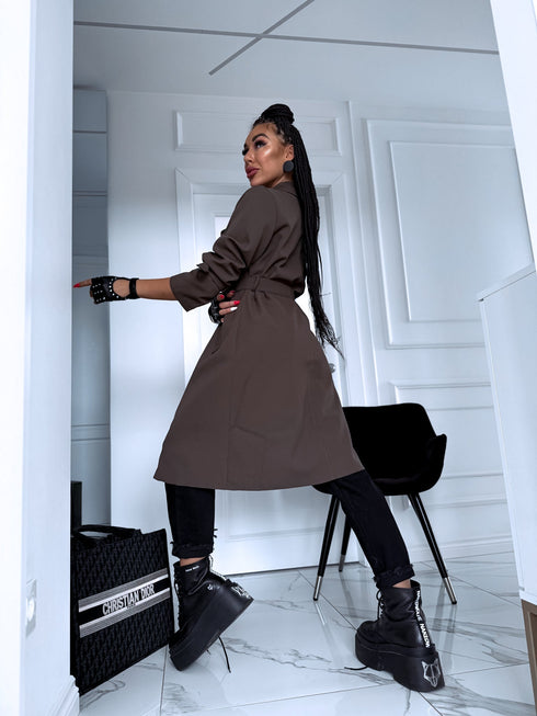 Pailgintas trencas "Pavasara sezona 6180" - šokoladinis rudas IŠANKSTINIS UŽSAKYMAS