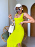 BRIGHT LIME, fitted dress 'PARTY MOMENT"