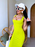 BRIGHT LIME, fitted dress 'PARTY MOMENT"