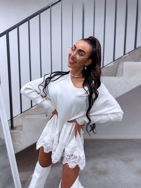 PLUS SIZE sweater "AGAIN 10588" - white