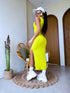 BRIGHT LIME, fitted dress 'PARTY MOMENT"