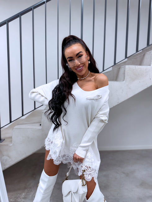 PLUS SIZE sweater "AGAIN 10588" - white