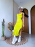 BRIGHT LIME, fitted dress 'PARTY MOMENT"