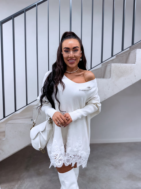 PLUS SIZE sweater "AGAIN 10588" - white