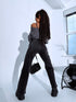 Elastic WIDE LEG trousers "ASH" DJ23 - dark gray PRE-ORDER