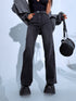 Elastic WIDE LEG trousers "ASH" DJ23 - dark gray PRE-ORDER
