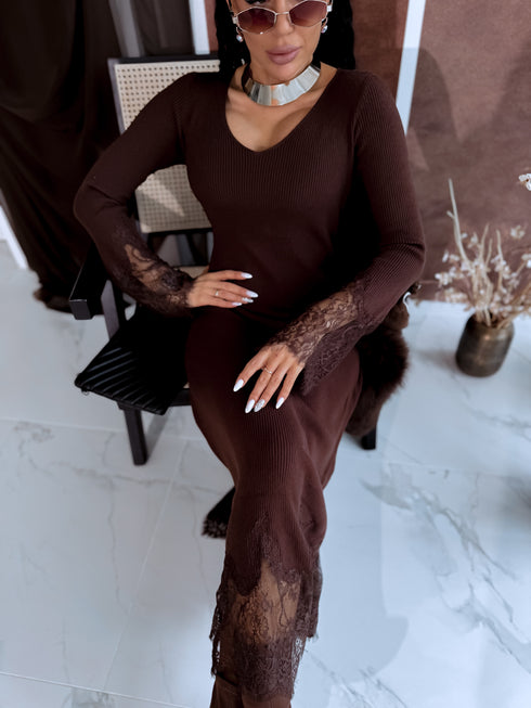 Fitted dress "EMBER FIRE 552" - CHOCO