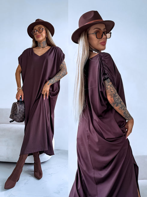 Эластичное платье "KOSMO LS1699" - CHOCO