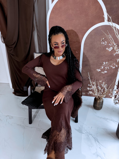 Fitted dress "EMBER FIRE 552" - CHOCO