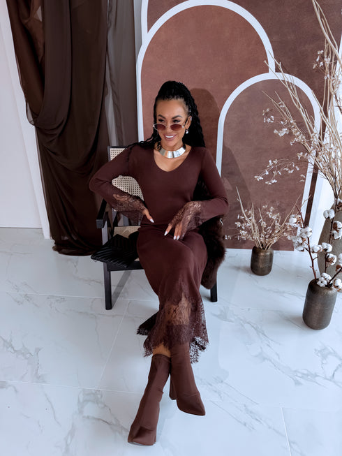 Fitted dress "EMBER FIRE 552" - CHOCO