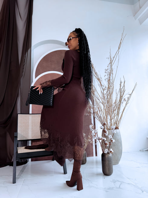 Fitted dress "EMBER FIRE 552" - CHOCO