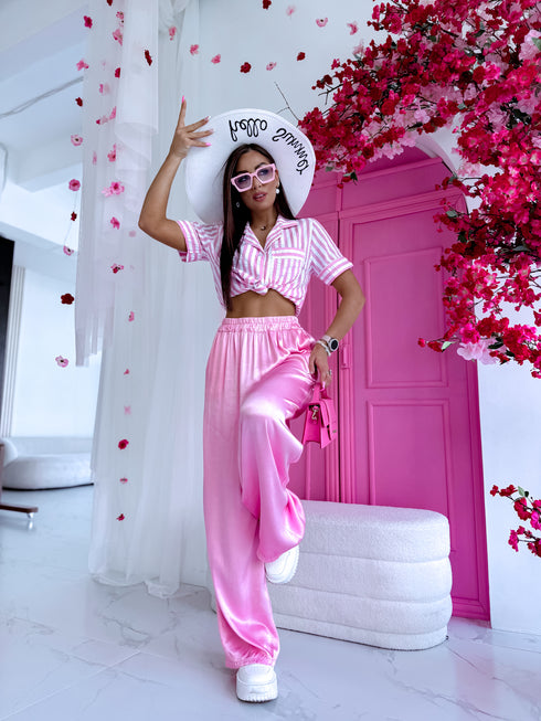 Fabric pants "ARCOBALENO 331" - soft pink