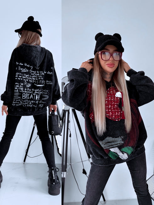 LUX худи "CARTOON H12535" - ТЕМНО-СЕРЫЙ