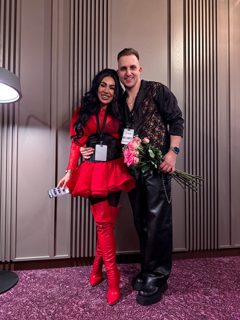 "CUPIDON H11335" 2-in-1 dress + top - RED