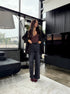 Elastic WIDE LEG trousers "ASH" DJ23 - dark gray PRE-ORDER