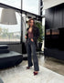 Elastic WIDE LEG trousers "ASH" DJ23 - dark gray PRE-ORDER