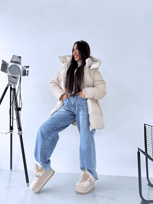 Удлиненная куртка "Mākonis" - СВЕТЛО-БЕЖЕВАЯ